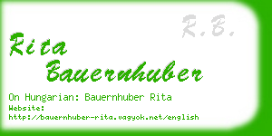 rita bauernhuber business card